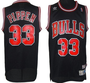  NBA Chicago Bulls 33 Scottie Pippen Swingman Throwback Black Jersey